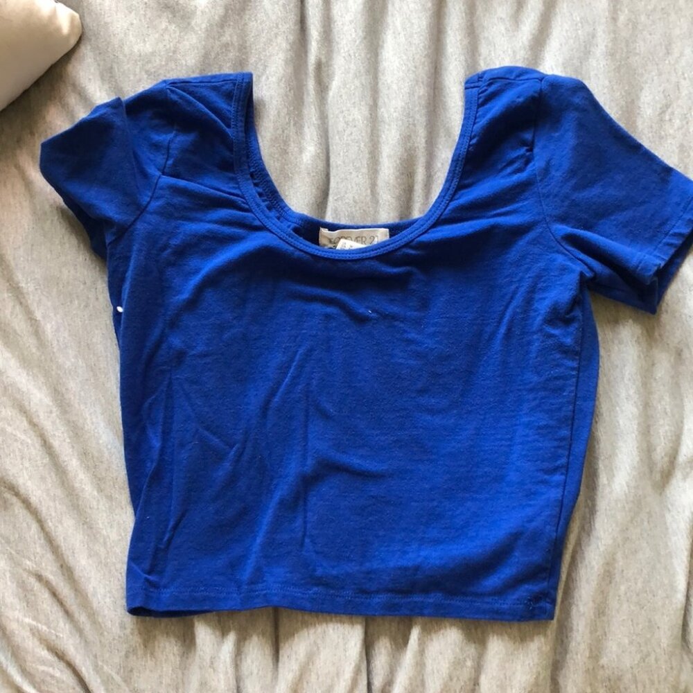 Royal blue t-shirt crop top